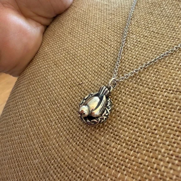 Reserved do not buy.James Avery Retired Bird in a Nest with enamel blue Egg 925 - Picture 5 of 5